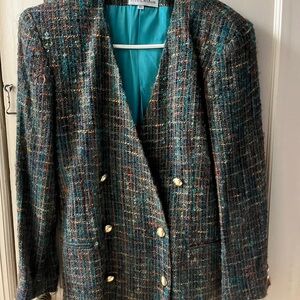 Blue and Gold Tweed Blazer